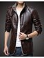 cheap Best Sellers-Men&#039;s Leather Jacket Peacoat Brown Suede Jacket Motorcycle Daily Wear Thermal Warm Fall Winter Solid Color Chic &amp; Modern Long Black Dark Gray Brown khaki Jacket