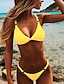 billige Bikini-Dame Badetøj Bikini 2 stk Normal badedragt Blondér Tynd Sexet Helfarve Sport Strand Tøj Badedragter