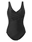 cheap One-Pieces-Women&#039;s Swimwear One Piece Monokini Bathing Suits Plus Size Swimsuit Tummy Control Push Up Slim for Big Busts Solid Color Black Plunge Bathing Suits Sports Fashion Classic / Strap / New / Padded Bras