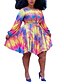 abordables Vestidos de Talla Grande de mujer-Mujer Talla Grande Abstracto Vestido tubo Escote Redondo Manga Larga Boho Otoño Vestido hasta la Rodilla Vestido
