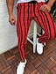 cheap Trousers-Men&#039;s Casual Plaid &amp; Stripe Jogging Trousers