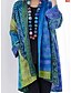 cheap Coats &amp; Trench Coats-Women&#039;s Coat Casual Jacket Classic Style Ethnic Casual St. Patrick&#039;s Day Causal Daily Valentine&#039;s Day Coat Long Cotton Blend Green Blue Yellow Open Front Fall Winter Open Front Loose S M L XL XXL XXXL