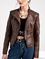 cheap Jackets-Women&#039;s Jacket Faux Leather Jacket Pocket Basic Casual Daily Date Vacation Valentine&#039;s Day Coat Short PU Lilac Pink Apricot Black Fall Winter Spring Stand Collar Regular Fit S M L XL XXL XXXL