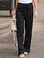 abordables Pants-Femme basique Chino Pantalon du quotidien Couleur Pleine Taille médiale Poids Léger Ample Blanche Noir Bleu Kaki S M L XL XXL