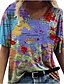 economico T-shirts-magliette a maniche corte da donna magliette grafiche vintage camicette mappamondo camicia allentata per donna y2k t-shirt divertente anni &#039;90