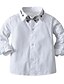 cheap Boys&#039; Clothing Sets-Kids Toddler Boys&#039; Shirt &amp; Pants Formal Set Clothing Set Long Sleeve 4 Pieces White(Boy) Solid Color School Cotton Regular Basic Formal 2-6 Years / Fall / Spring