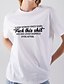 economico T-Shirt-Per donna maglietta 100% cotone Informale Giornaliero Essenziale Manica corta Girocollo Nero Primavera estate