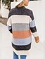 abordables Cardigans-Mujer Cárdigan Rayas Manga Larga Cárdigans suéter Escote en Pico Color