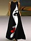 abordables All Sale-Mujer Vestido largo maxi Vestido de cambio Negro Sin Mangas Estampado Abstracto Escote Redondo Otoño Verano Casual 2022 S M L XL XXL 3XL