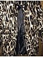baratos Trench Coats e Casacos Femininos-Mulheres Casaco Estampado Leopardo Elegante &amp; Luxuoso Diário Casaco Longo Poliéster Marron Outono Inverno Decote Redondo Normal M L XL XXL 3XL 4XL