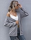 cheap Cardigans-Women&#039;s Cardigan Solid Color Long Sleeve Sweater Cardigans Open Front Army Green Light gray