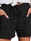 abordables Shorts-Mujer Perneras anchas Normal Mezcla de Algodón Plano Negro Rosa Básico Media cintura Corto Casual Fin de semana Verano Primavera &amp; Otoño