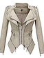 preiswerte Damen Jacken-Damen Jacke Normal Kurz Mantel Reguläre Passform Grundlegend Jacken Volltonfarbe Mandel Schwarz