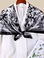 cheap Scarves &amp; Bandanas-Women&#039;s Square Scarf Black and White Party Scarf Floral