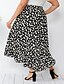cheap Women&#039;s Plus Size Bottoms-Women&#039;s Plus Size Skirt Ruffle Print Flower Daily Going out Casual Maxi High Summer Black L XL XXL 3XL 4XL / Cotton