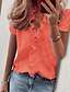 preiswerte Super Sale-Damen Bluse T Shirt Grundlegend Salatbeilage Täglich Glatt T-Shirt Ärmel V Ausschnitt Sommer Regulär Leichtes Khaki. Weiß Rosa Blau Orange
