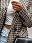 cheap Jackets-Women&#039;s Blazer Patchwork Regular Coat Picture color Outdoor Casual Cardigan Fall V Neck Regular Fit S M L XL 2XL