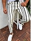cheap Trousers-Men&#039;s Casual Plaid &amp; Stripe Jogging Trousers