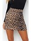 cheap Skirts-Women&#039;s Skirt Bodycon Above Knee Skirts Print Leopard Maillard Valentine&#039;s Day Vacation Summer Polyester Suede Streetwear Basic Brown Beige