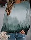 abordables Sweats à capuche et sweat-shirts-Femme Géométrique Sweat à capuche Sweat-shirt Col Ras du Cou Noël Pulls Capuche Pulls molletonnés Ample Gris