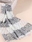 cheap Scarves &amp; Bandanas-Women&#039;s Chiffon Scarf Holiday Black and White Scarf Paisley / Fall / Winter / Spring