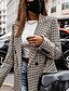 preiswerte Damen Jacken-Damen Blazer Patchwork Standard Mantel Bildfarbe Outdoor Casual Strickjacke Herbst V Ausschnitt Regular Fit S M L XL 2XL