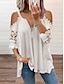 cheap Tops &amp; Blouses-Summer Lace Zipper Blouse for Women in Solid Colors
