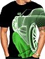 preiswerte Herren T-Shirts &amp; Tank Tops-Herren T Shirt Hemd Graphic 3D 3D-Druck Rundhalsausschnitt Übergröße Täglich Festtage Kurzarm Bedruckt Oberteile Elegant Übertrieben Grün Weiß Schwarz