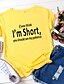abordables T-shirts-Mujer Camiseta Camiseta burdeos 100% Algodón Letra Texto Negro Blanco Amarillo Estampado Manga Corta Diario Fin de semana Básico Escote Redondo