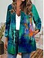 preiswerte Damen Jacken-Damen Jacke Freizeitjacke Bedruckt Standard Mantel Grün Blau Täglich Casual Öffnung vorne Herbst Rundhalsausschnitt Regular Fit S M L XL XXL 3XL / Farbverläufe