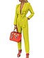 cheap Jumpsuits &amp; Rompers-Women&#039;s Jumpsuit Solid Color Lace up Elegant Shirt Collar Business Daily Long Sleeve Regular Fit Yellow Red Black S M L Winter