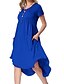 cheap Knee-Length Dresses-Women&#039;s Knee Length Dress Shift Dress Short Sleeve Pocket Pure Color Crew Neck Spring Summer Casual 2022 S M L XL XXL XXXL