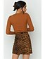 preiswerte Skirts-Damen Rock Bodycon Übers Knie Röcke Bedruckt Leopard Maillard Valentinstag Urlaub Sommer Polyester Velourleder Strassenmode Basic Braun Beige