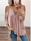 cheap Best Selling Women&#039;s Tops-Women&#039;s Camisole Plain Daily 3/4 Length Sleeve Camisole Blouse Shirt V Neck Zipper Lace Basic Essential Casual White Black Pink S