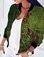 baratos Jaquetas Femininas-Mulheres Blusão Outono Verão Diário Feriado Padrão Casaco Decote V Zíper Respirável Normal Esportivo Casual Casaco Impressão 3D Manga Longa Imprimir Floral Amarelo Verde