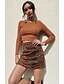 cheap Skirts-Women&#039;s Skirt Bodycon Above Knee Skirts Print Leopard Maillard Valentine&#039;s Day Vacation Summer Polyester Suede Streetwear Basic Brown Beige