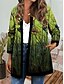cheap Jackets-Women&#039;s Jacket Casual Jacket Print Casual St. Patrick&#039;s Day Daily Holiday Coat Regular Air Layer Fabric Green Blue Yellow Open Front Autumn / Fall Winter Round Neck Regular Fit S M L XL XXL 3XL