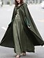 cheap Coats &amp; Trench Coats-Women&#039;s Coat Cloak / Capes Christmas Long Coat Winter Coat Single Breasted One-Button Overcoat Hooded Coat Sleeveless Black Blue Gray Army Green Red Halloween Basic Essential Causal Fall Loose