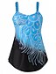 cheap One Piece-Women&#039;s Swimwear Tankini 2 Piece Plus Size Swimsuit Push Up Slim for Big Busts Floral Lake blue Blue Pink Yellow Red Bathing Suits New Colorful Sexy / Padded Bras