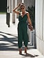cheap Jumpsuits &amp; Rompers-Women&#039;s Jumpsuit Floral Drawstring Casual V Neck Harem Daily Holiday Spaghetti Strap Regular Fit White Wine Army Green S M L Spring