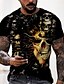 cheap Men&#039;s-Men&#039;s Unisex Tee T shirt Shirt Graphic Prints Skull 3D Print Crew Neck Daily Holiday Short Sleeve Print Tops Casual Designer Big and Tall Black / Summer