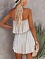 cheap Jumpsuits &amp; Rompers-Women&#039;s Romper Solid Colored Layered Casual Bandeau Street Daily Wear Sleeveless Regular Fit Gray S M L Summer