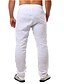 baratos Calças Masculinas-Homens Calças de linho Calças Côr Sólida Cintura elástica Design de cordão elástico Comprimento total Respirável Exterior Algodão E Linho Diário Ajuste Largo Casual / esportivo Roupa Esportiva Branco