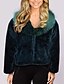 cheap Cardigans-Women&#039;s Faux Fur Coat Fall Winter Spring Party Evening Party Outdoor clothing Regular Coat V Neck Regular Fit Elegant &amp; Luxurious Jacket Long Sleeve Fur Trim Solid Colored Wine Gray Green / Plus Size