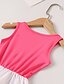 cheap New Arrivals-Mommy and Me Dresses Daily Wear Solid Color Patchwork Black Dark Pink Above Knee Sleeveless Daily Matching Outfits / Summer