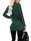 baratos Super Sale-Mulheres Blusa Camisa Social Negócio Tecido Decote V Branco Preto Azul Vinho Verde Tropa
