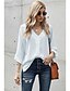 cheap Shoes &amp; Accessories-Women&#039;s Blouse Plain Daily Work Weekend 3/4 Length Sleeve Blouse Shirt V Neck Business Basic Essential Elegant Green White Brown S