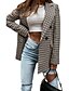 cheap Jackets-Women&#039;s Blazer Patchwork Regular Coat Picture color Outdoor Casual Cardigan Fall V Neck Regular Fit S M L XL 2XL