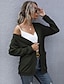 cheap Cardigans-Women&#039;s Cardigan Solid Color Long Sleeve Sweater Cardigans Open Front Army Green Light gray