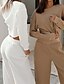 cheap Two Piece Sets-Women&#039;s Streetwear Solid Color Vacation Two Piece Set Crew Neck Pant Wide leg pants Bell bottoms Crop Sweatshirt Tracksuit Bell Sleeve Tops / Loose
